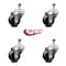 Service Caster 3.5 Inch Soft Rubber Wheel Swivel 1/2 Inch Threaded Stem Caster Set SCC-TS20S3514-SRS-121315-4 - alternate 4